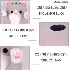 urban cuddles long cat pillow Cute Soft Long Cat Plush Toys Stuffed Pause Office Nap Pillow Bed Sleep Home Decor Gift Doll for Kids and Girls